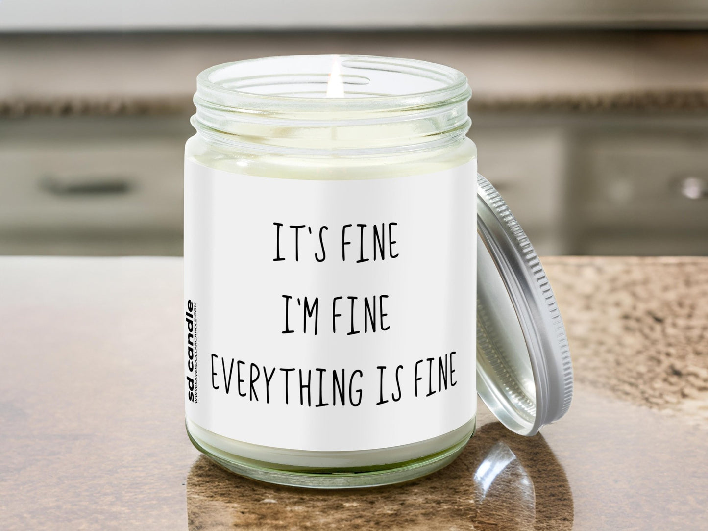 It's fine I'm fine Everything is fine Candle | Sarcastic Scents Candle | Choose Any Scent - Silver Dollar Candle Co all natural soy candle