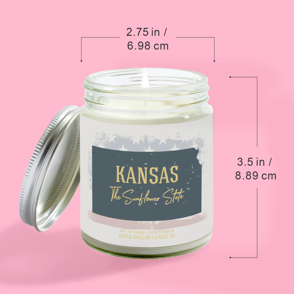 
                  
                    Kansas State Candle - Missing Home and Nostalgia Candle - 9/16oz 100% All - Natural Handmade Soy Wax Candle - Silver Dollar Candle Co all natural soy candle
                  
                