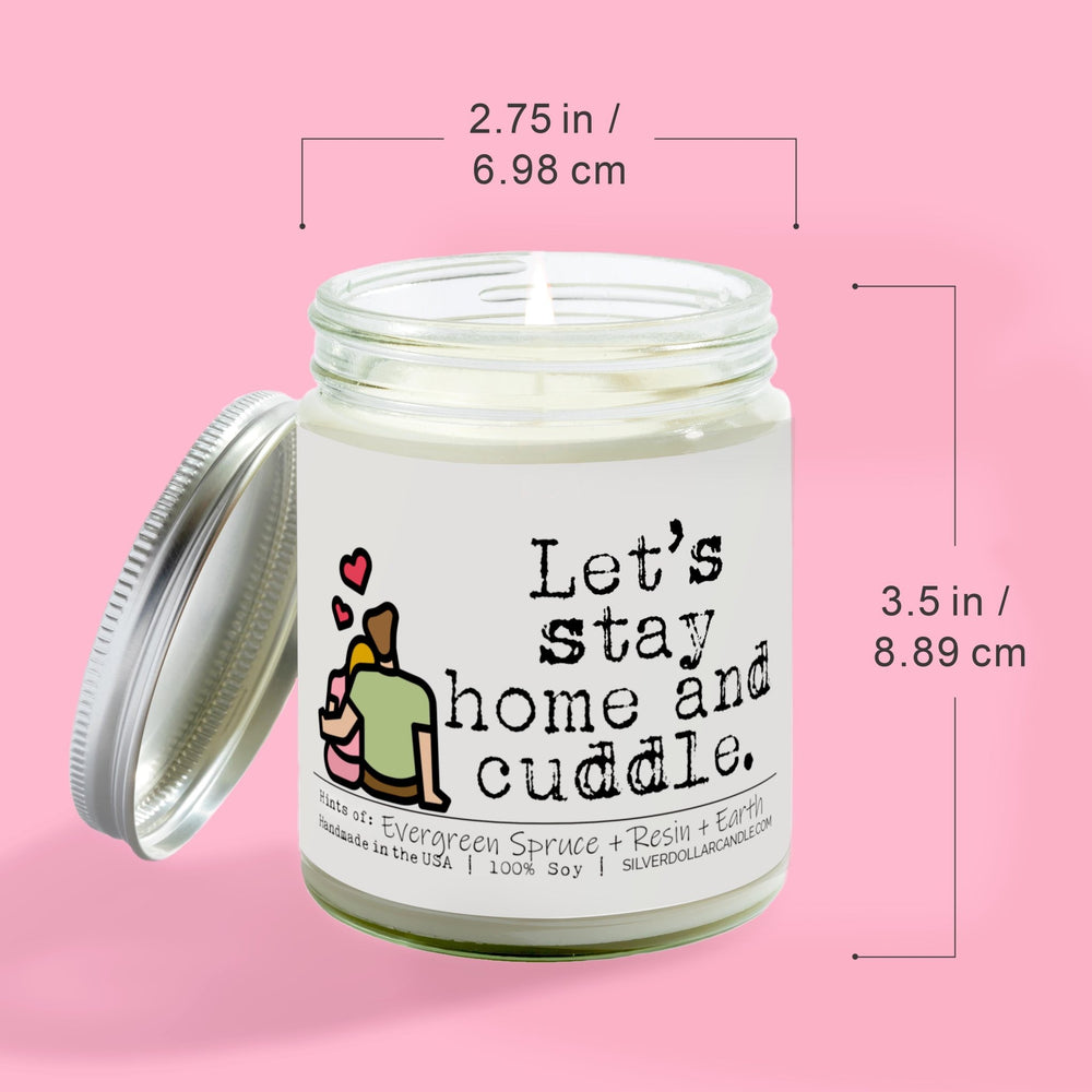 
                  
                    'Let’s Stay Home and Cuddle' New Home Candle - Fresh Cut Christmas Tree Scented Candle, 9oz Soy Wax, Evergreen & Earth Notes, Hand - Poured, Eco - Friendly | SD Candle - Silver Dollar Candle Co all natural soy candle
                  
                