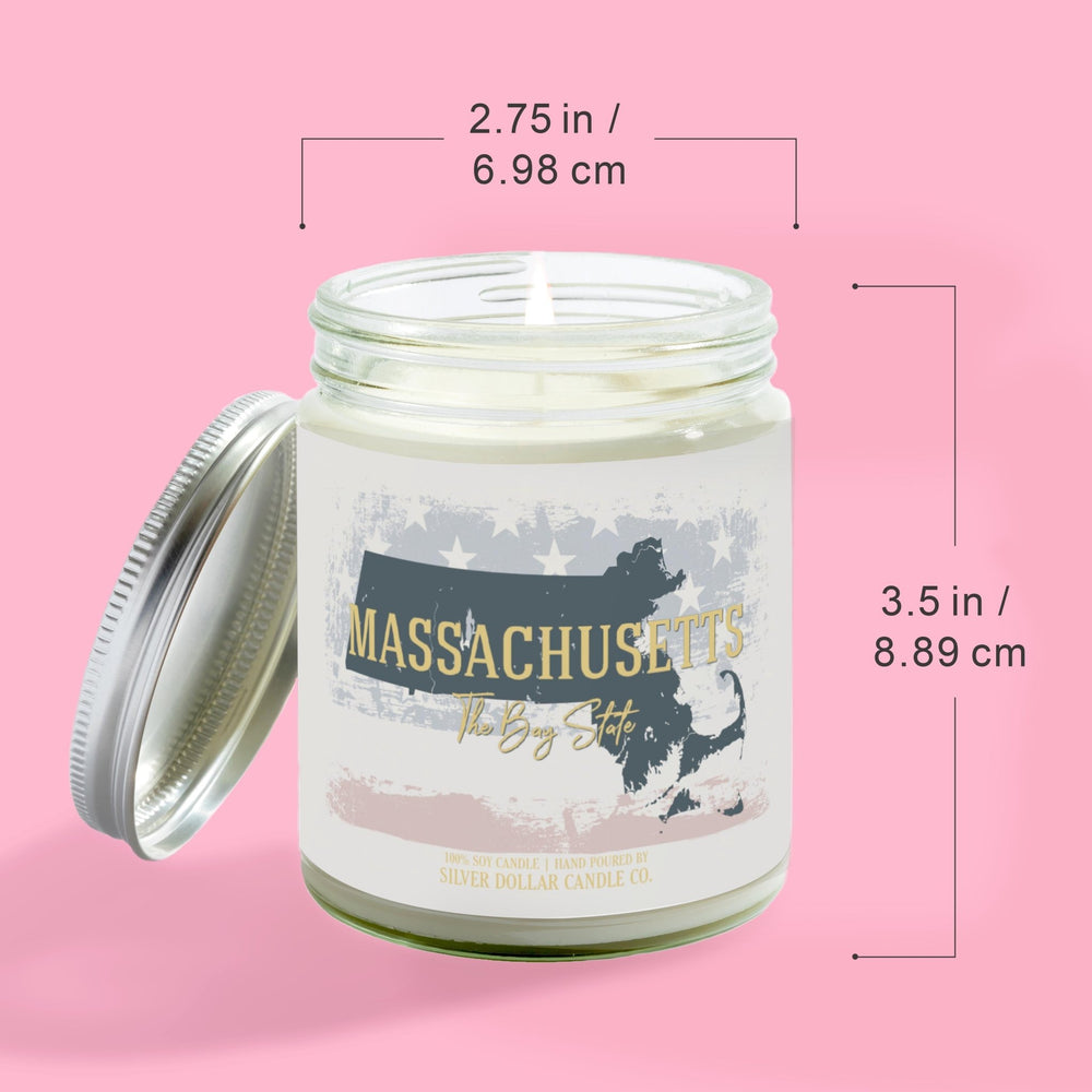 
                  
                    Massachusetts State Candle - Missing Home and Nostalgia Candle - 9/16oz 100% All - Natural Handmade Soy Wax Candle - Silver Dollar Candle Co all natural soy candle
                  
                