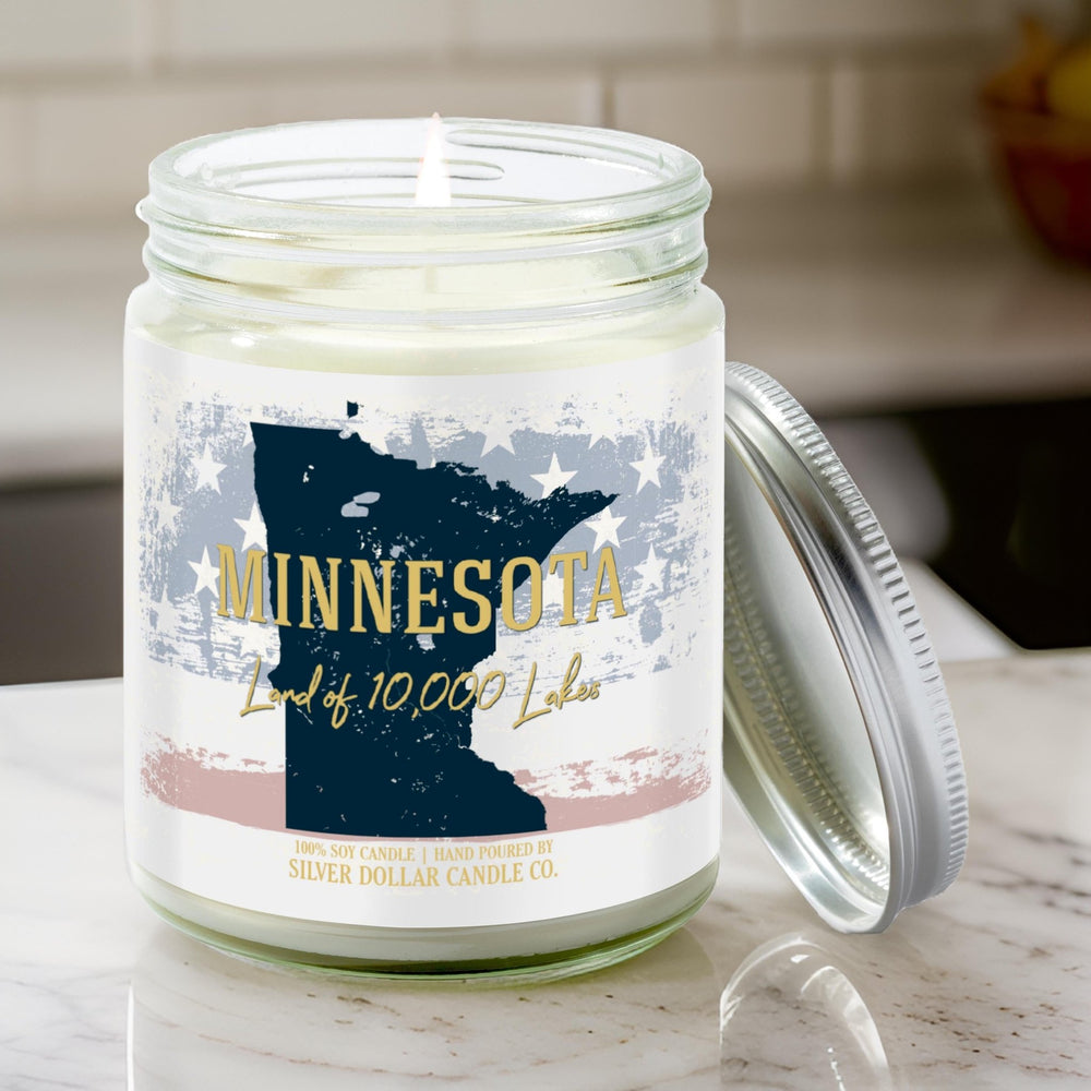 
                  
                    Minnesota State Candle - Missing Home and Nostalgia Candle - 9/16oz 100% All - Natural Handmade Soy Wax Candle - Silver Dollar Candle Co all natural soy candle
                  
                