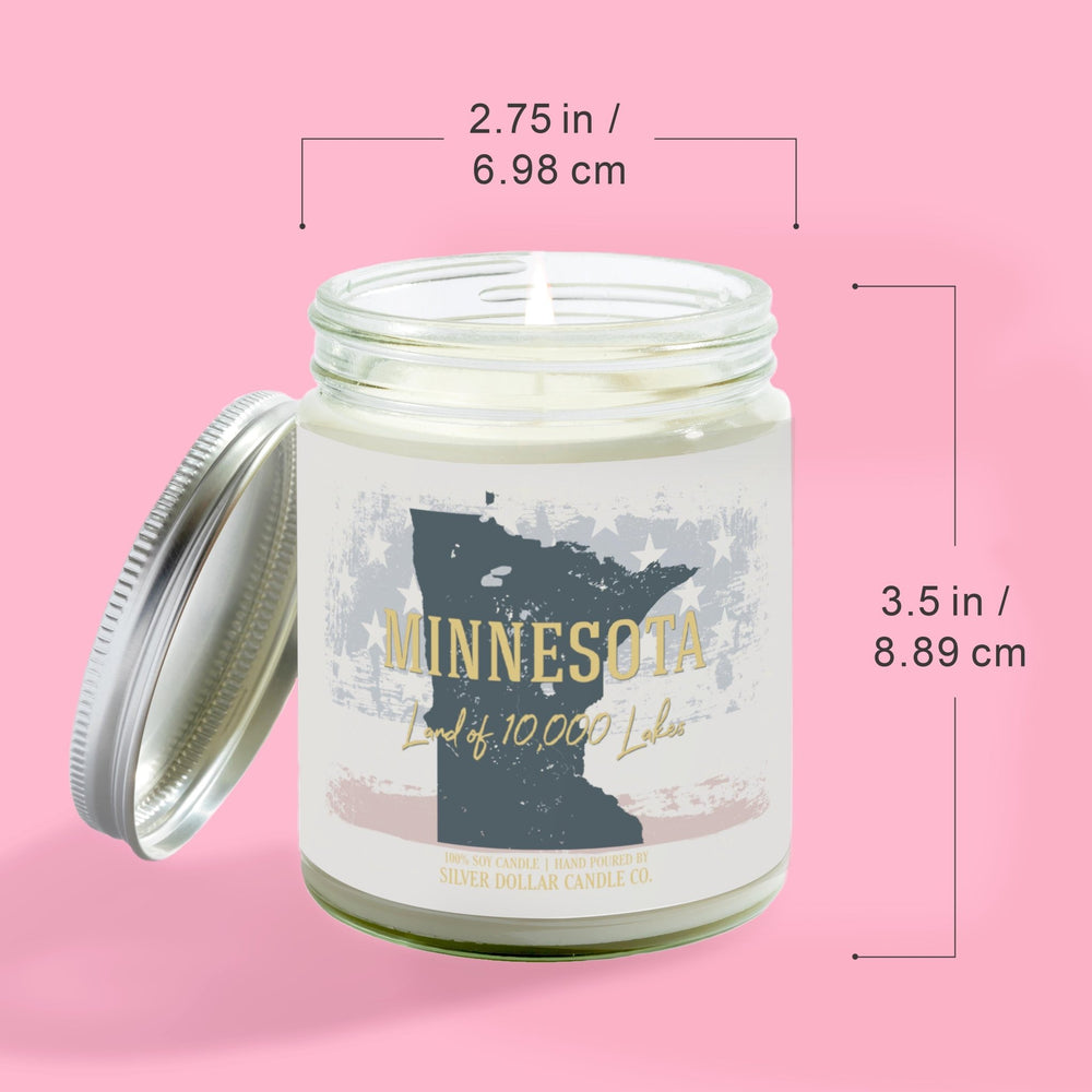 
                  
                    Minnesota State Candle - Missing Home and Nostalgia Candle - 9/16oz 100% All - Natural Handmade Soy Wax Candle - Silver Dollar Candle Co all natural soy candle
                  
                