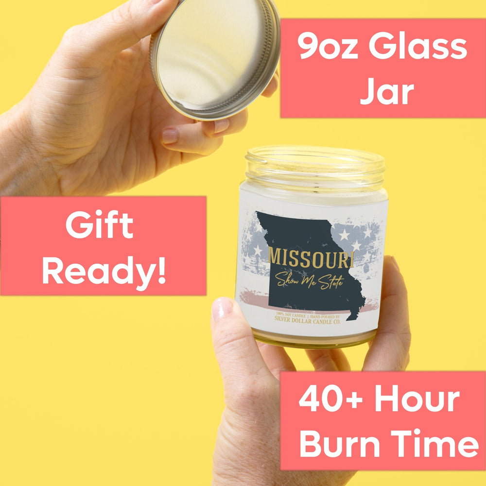 
                  
                    Missouri State Candle - Missing Home and Nostalgia Candle - 9/16oz 100% All - Natural Handmade Soy Wax Candle - Silver Dollar Candle Co all natural soy candle
                  
                