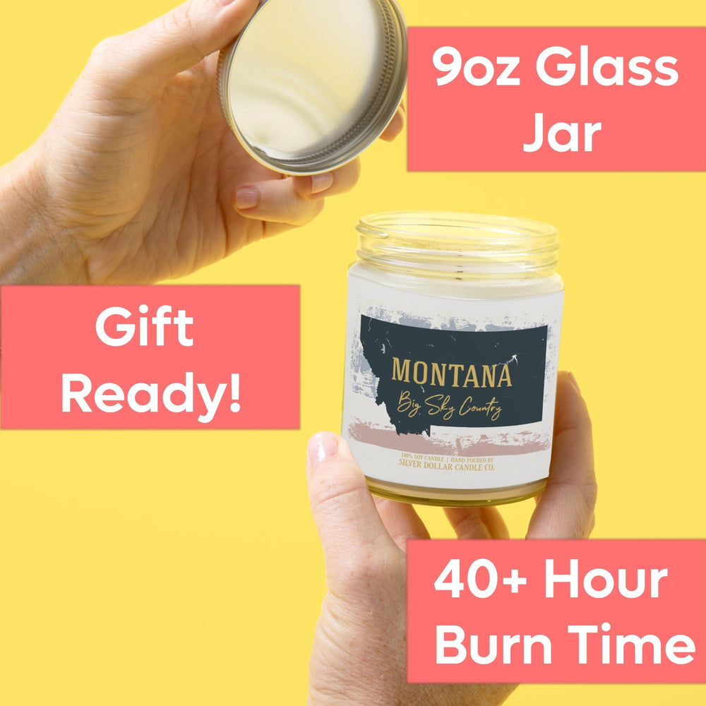 
                  
                    Montana State Candle - Missing Home and Nostalgia Candle - 9/16oz 100% All - Natural Handmade Soy Wax Candle - Silver Dollar Candle Co all natural soy candle
                  
                