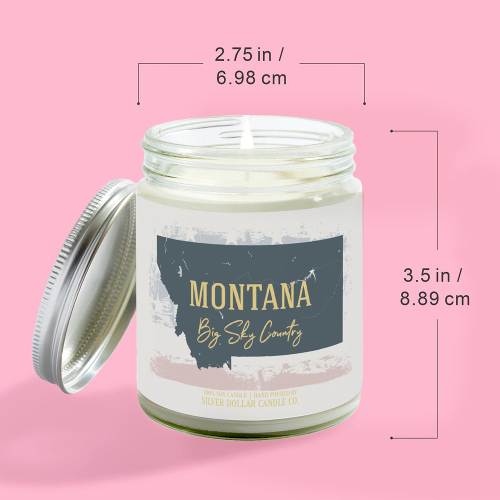 
                  
                    Montana State Candle - Missing Home and Nostalgia Candle - 9/16oz 100% All - Natural Handmade Soy Wax Candle - Silver Dollar Candle Co all natural soy candle
                  
                