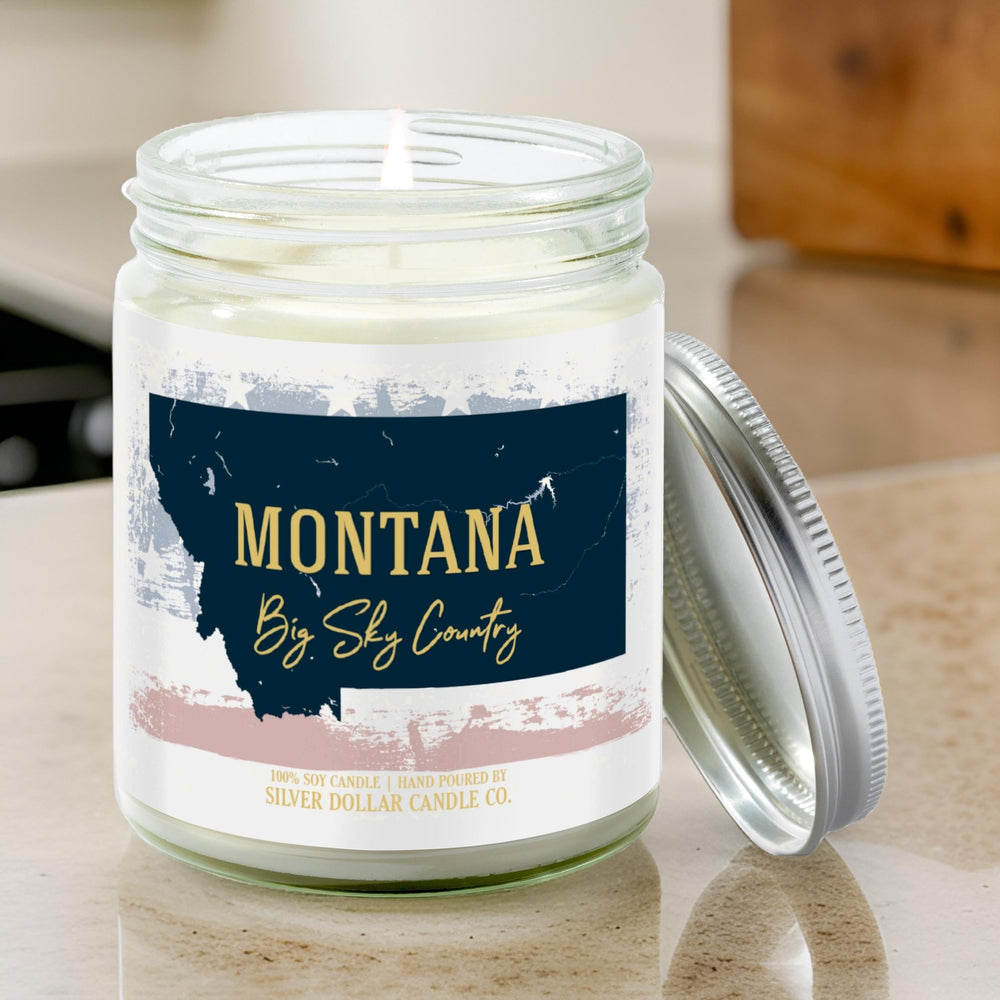 
                  
                    Montana State Candle - Missing Home and Nostalgia Candle - 9/16oz 100% All - Natural Handmade Soy Wax Candle - Silver Dollar Candle Co all natural soy candle
                  
                