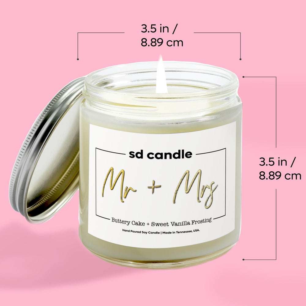 
                  
                    Mr & Mrs Candle - 9/16oz 100% All - Natural Handmade Soy Wax Wedding Candle - Silver Dollar Candle Co all natural soy candle
                  
                