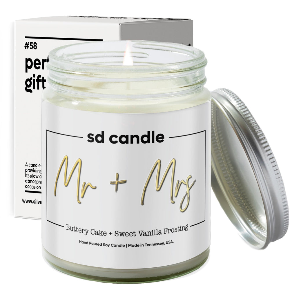 
                  
                    Mr & Mrs Candle - 9/16oz 100% All - Natural Handmade Soy Wax Wedding Candle - Silver Dollar Candle Co all natural soy candle
                  
                