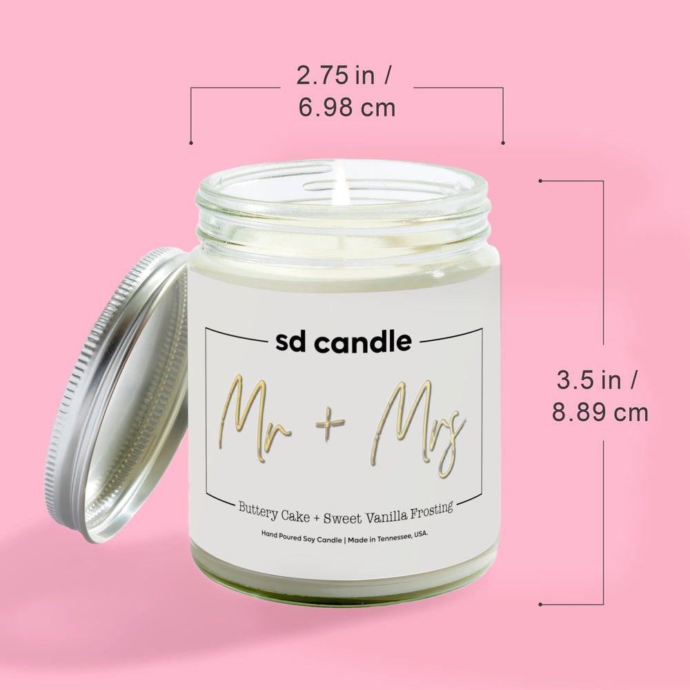 
                  
                    Mr & Mrs Candle - 9/16oz 100% All - Natural Handmade Soy Wax Wedding Candle - Silver Dollar Candle Co all natural soy candle
                  
                