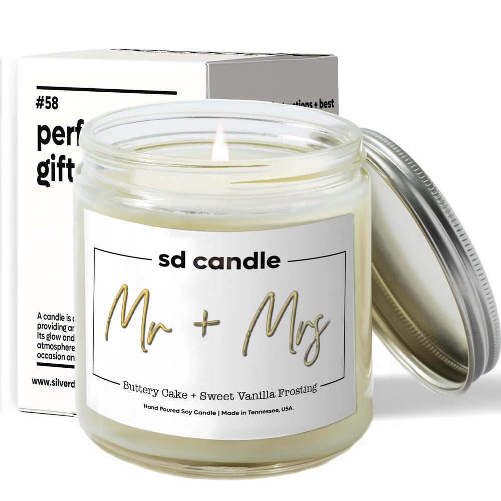 
                  
                    Mr & Mrs Candle - 9/16oz 100% All - Natural Handmade Soy Wax Wedding Candle - Silver Dollar Candle Co all natural soy candle
                  
                