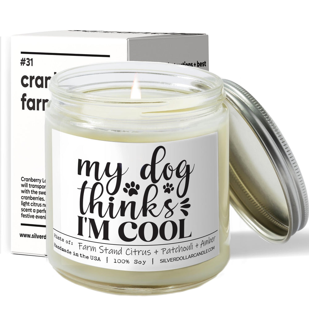 
                  
                    My Dog Thinks I'm Cool Candle | 9/16oz Woodland Orchard Scented Candle - Silver Dollar Candle Co all natural soy candle
                  
                