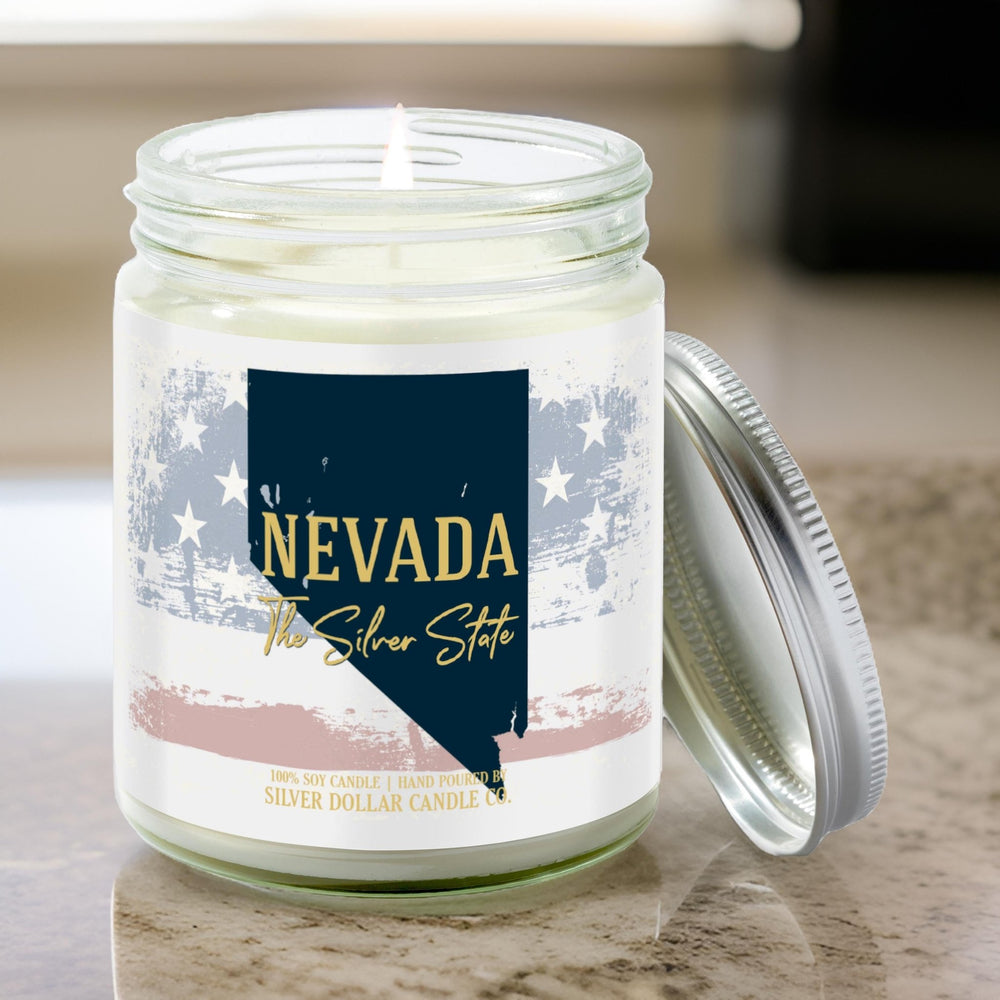 
                  
                    Nevada State Candle - Missing Home and Nostalgia Candle - 9/16oz 100% All - Natural Handmade Soy Wax Candle - Silver Dollar Candle Co all natural soy candle
                  
                