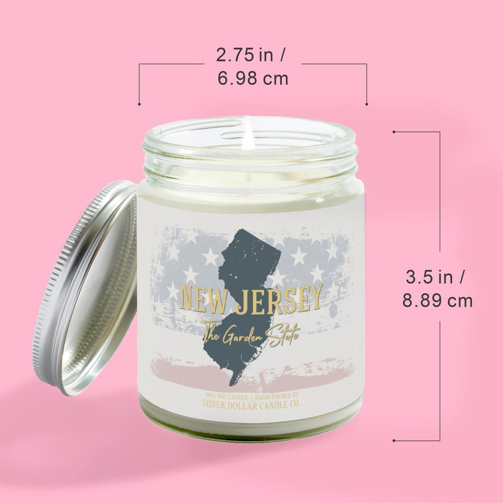 
                  
                    New Jersey State Candle - Missing Home and Nostalgia Candle - 9/16oz 100% All - Natural Handmade Soy Wax Candle - Silver Dollar Candle Co all natural soy candle
                  
                