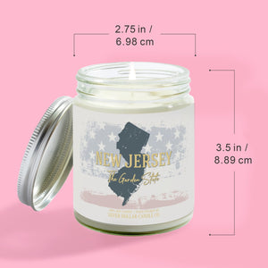 New Jersey State Candle - Missing Home and Nostalgia Candle - 9/16oz 100% All - Natural Handmade Soy Wax Candle - Silver Dollar Candle Co all natural soy candle