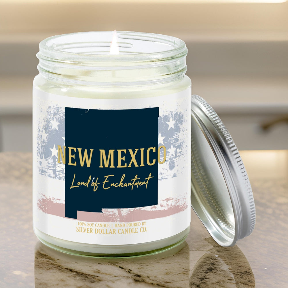 
                  
                    New Mexico State Candle - Missing Home and Nostalgia Candle - 9/16oz 100% All - Natural Handmade Soy Wax Candle - Silver Dollar Candle Co all natural soy candle
                  
                