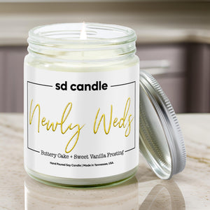 Newly Weds Candle - 9/16oz 100% All - Natural Handmade Soy Wax Wedding Candle - Silver Dollar Candle Co all natural soy candle