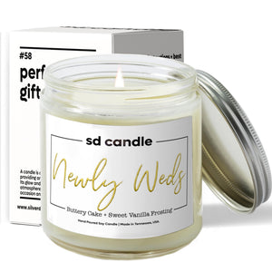 Newly Weds Candle - 9/16oz 100% All - Natural Handmade Soy Wax Wedding Candle - Silver Dollar Candle Co all natural soy candle