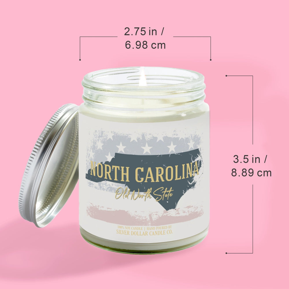 
                  
                    North Carolina State Candle - Missing Home and Nostalgia Candle - 9/16oz 100% All - Natural Handmade Soy Wax Candle - Silver Dollar Candle Co all natural soy candle
                  
                