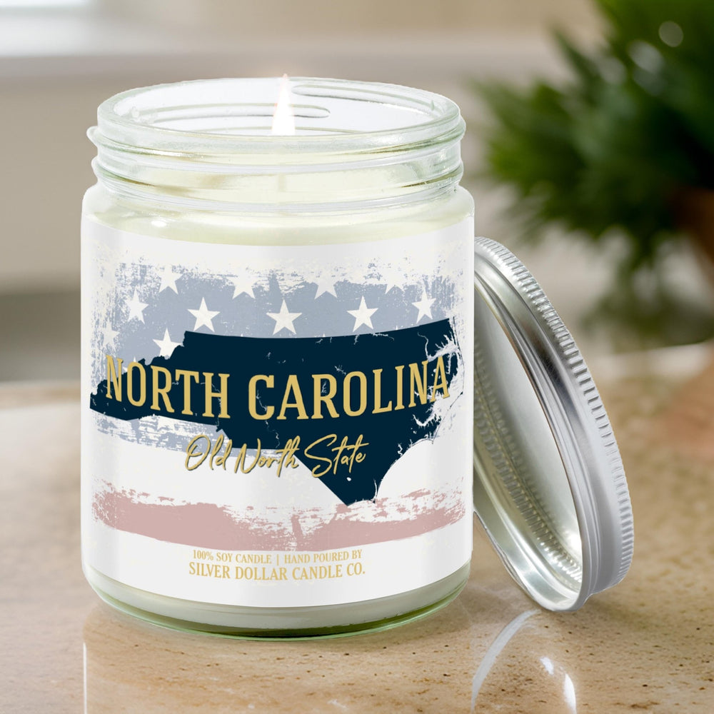 
                  
                    North Carolina State Candle - Missing Home and Nostalgia Candle - 9/16oz 100% All - Natural Handmade Soy Wax Candle - Silver Dollar Candle Co all natural soy candle
                  
                