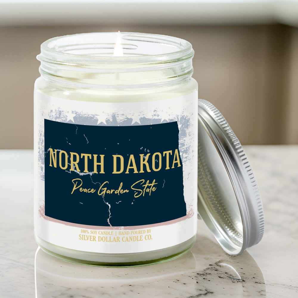 
                  
                    North Dakota State Candle - Missing Home and Nostalgia Candle - 9/16oz 100% All - Natural Handmade Soy Wax Candle - Silver Dollar Candle Co all natural soy candle
                  
                