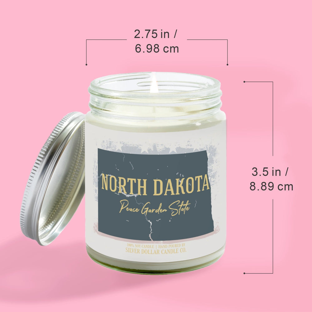 
                  
                    North Dakota State Candle - Missing Home and Nostalgia Candle - 9/16oz 100% All - Natural Handmade Soy Wax Candle - Silver Dollar Candle Co all natural soy candle
                  
                