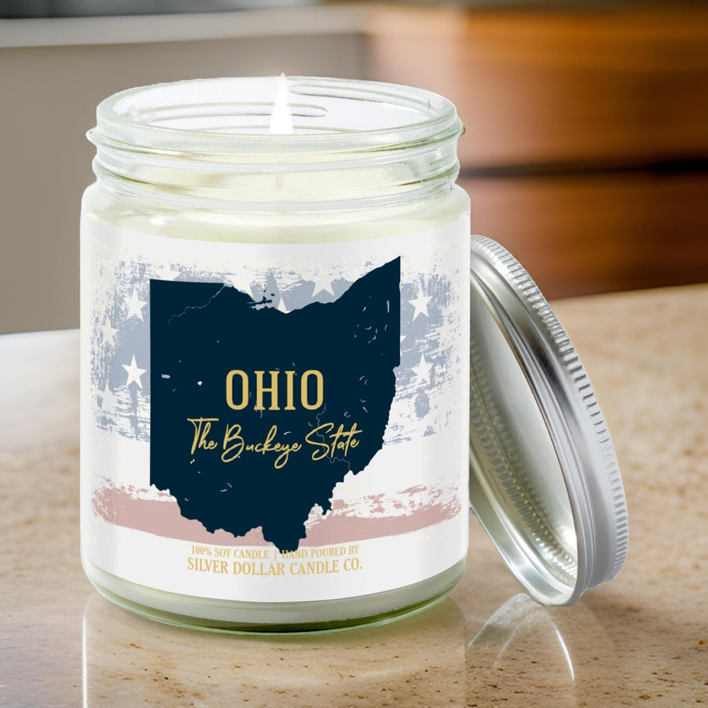 
                  
                    Ohio State Candle - Missing Home and Nostalgia Candle - 9/16oz 100% All - Natural Handmade Soy Wax Candle - Silver Dollar Candle Co all natural soy candle
                  
                