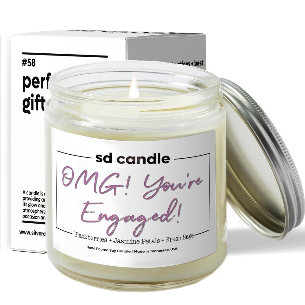 
                  
                    OMG! You're Engaged! Candle - 9/16oz 100% All - Natural Handmade Soy Wax Wedding Candle - Silver Dollar Candle Co all natural soy candle
                  
                