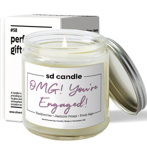 OMG! You're Engaged! Candle - 9/16oz 100% All - Natural Handmade Soy Wax Wedding Candle - Silver Dollar Candle Co all natural soy candle