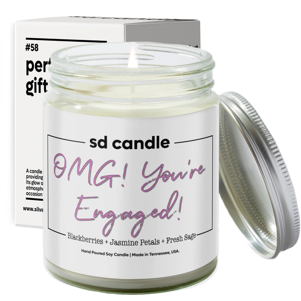 
                  
                    OMG! You're Engaged! Candle - 9/16oz 100% All - Natural Handmade Soy Wax Wedding Candle - Silver Dollar Candle Co all natural soy candle
                  
                