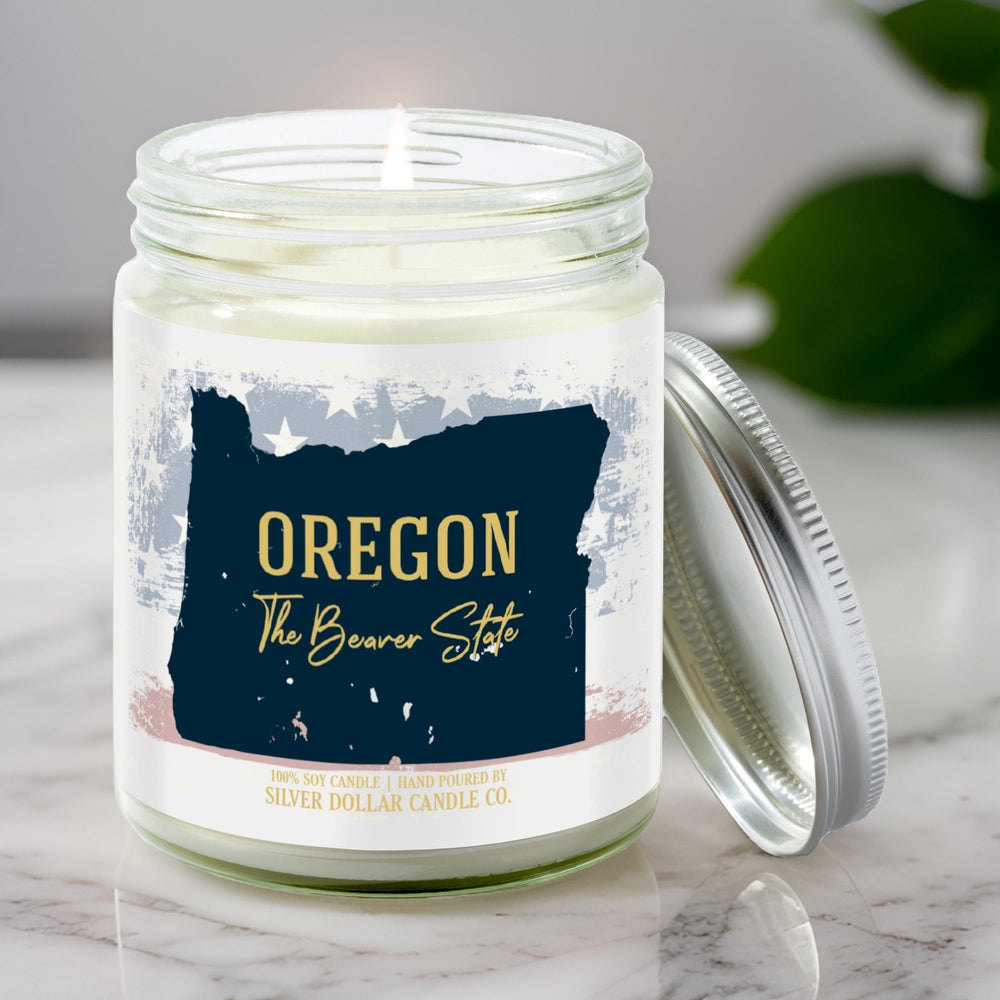 Oregon State Candle - Missing Home and Nostalgia Candle - 9/16oz 100% All - Natural Handmade Soy Wax Candle - Silver Dollar Candle Co all natural soy candle