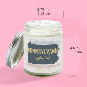 Pennsylvania State Candle - Missing Home and Nostalgia Candle - 9/16oz 100% All - Natural Handmade Soy Wax Candle - Silver Dollar Candle Co all natural soy candle