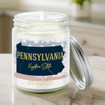 Pennsylvania State Candle - Missing Home and Nostalgia Candle - 9/16oz 100% All - Natural Handmade Soy Wax Candle - Silver Dollar Candle Co all natural soy candle