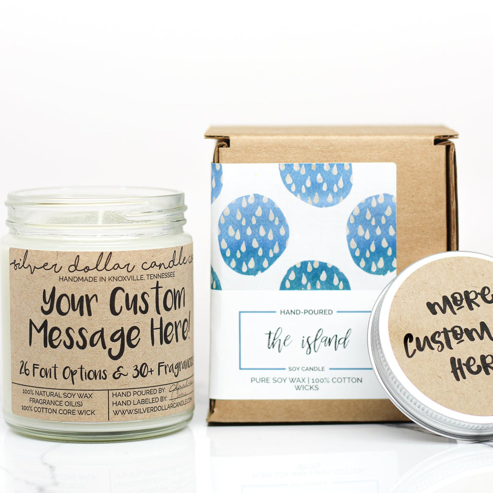 
                  
                    Personalized Custom Candle (Kraft) - 9/16oz 100% All - Natural Soy Wax Handmade Custom Candle - Silver Dollar Candle Co all natural soy candle
                  
                