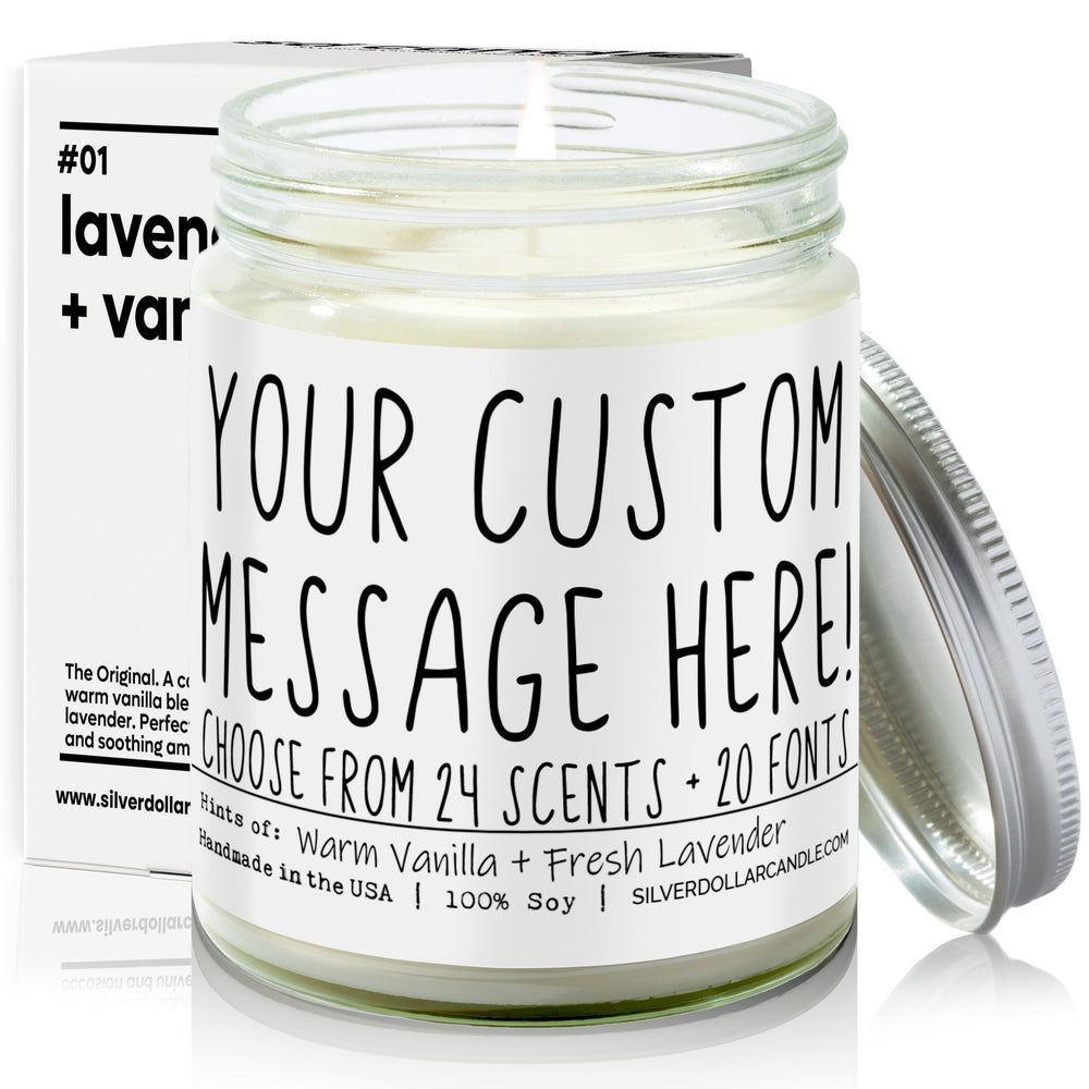 
                  
                    Personalized Custom Candle (White Label) - All - Natural Soy Wax Handmade Custom Candle - Silver Dollar Candle Co all natural soy candle
                  
                