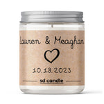 Personalized Engagement/Couple Candle (v1) - 9/16oz 100% All - Natural Soy Wax Handmade Custom Candle - Silver Dollar Candle Co all natural soy candle