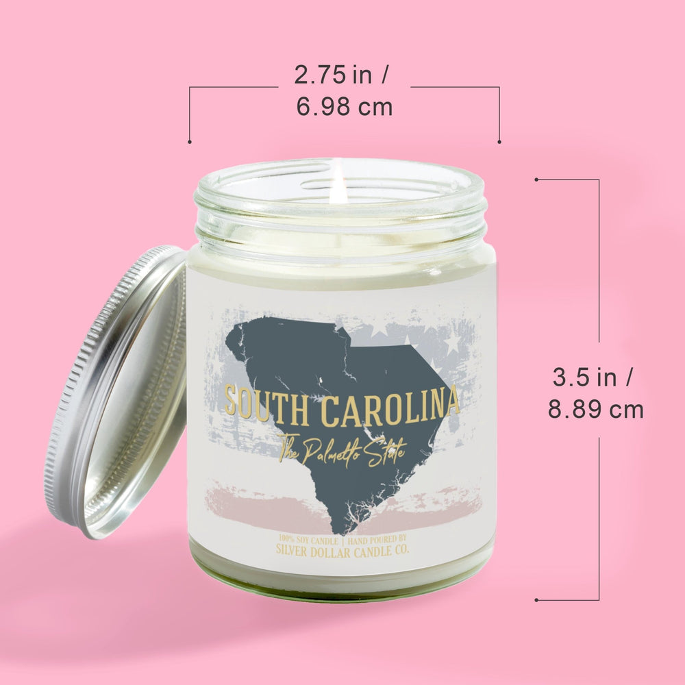 
                  
                    South Carolina State Candle - Missing Home and Nostalgia Candle - 9/16oz 100% All - Natural Handmade Soy Wax Candle - Silver Dollar Candle Co all natural soy candle
                  
                