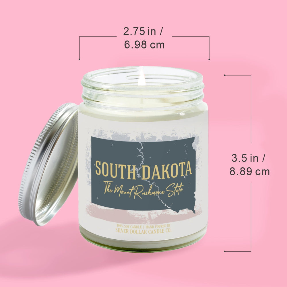 
                  
                    South Dakota State Candle - Missing Home and Nostalgia Candle - 9/16oz 100% All - Natural Handmade Soy Wax Candle - Silver Dollar Candle Co all natural soy candle
                  
                