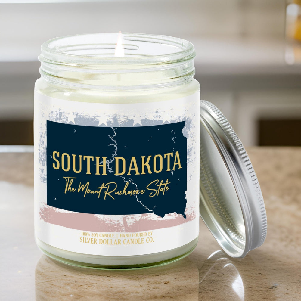 
                  
                    South Dakota State Candle - Missing Home and Nostalgia Candle - 9/16oz 100% All - Natural Handmade Soy Wax Candle - Silver Dollar Candle Co all natural soy candle
                  
                