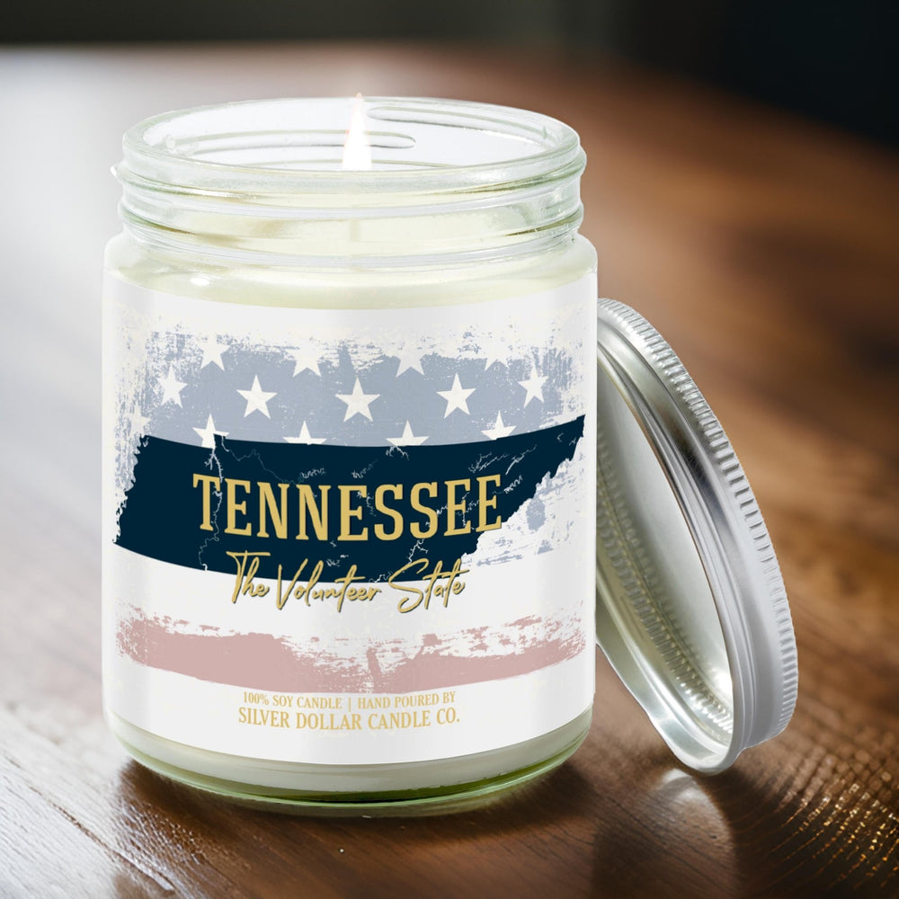 
                  
                    Tennessee State Candle - Missing Home and Nostalgia Candle - 9/16oz 100% All - Natural Handmade Soy Wax Candle - Silver Dollar Candle Co all natural soy candle
                  
                