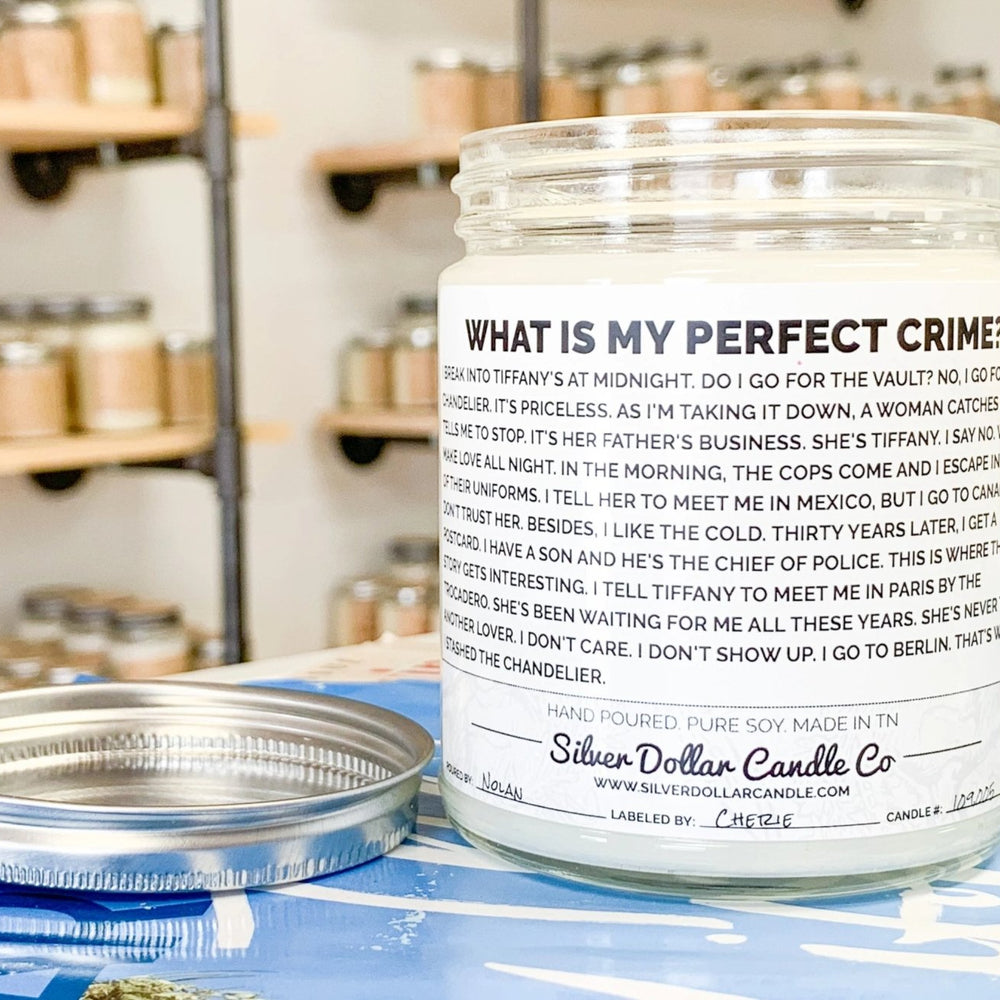 
                  
                    The Office - Dwight's Perfect Crime Candle - 9/16oz 100% All - Natural Handmade Soy Wax Candle - Silver Dollar Candle Co all natural soy candle
                  
                