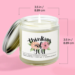 Thinking Of You Candle - Cabin Retreat Scented Candle, 9oz Soy Wax with Amber, Cinnamon, Sandalwood, Vanilla Notes - 9/16oz 100% All - Natural Handmade Soy Wax Candle - Silver Dollar Candle Co all natural soy candle