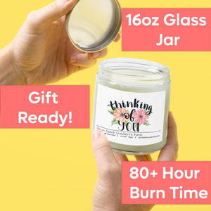 Thinking Of You Candle - Cabin Retreat Scented Candle, 9oz Soy Wax with Amber, Cinnamon, Sandalwood, Vanilla Notes - 9/16oz 100% All - Natural Handmade Soy Wax Candle - Silver Dollar Candle Co all natural soy candle