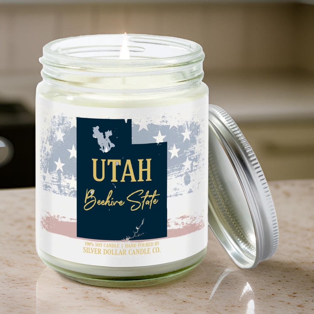 
                  
                    Utah State Candle - Missing Home and Nostalgia Candle - 9/16oz 100% All - Natural Handmade Soy Wax Candle - Silver Dollar Candle Co all natural soy candle
                  
                