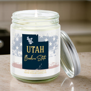 Utah State Candle - Missing Home and Nostalgia Candle - 9/16oz 100% All - Natural Handmade Soy Wax Candle - Silver Dollar Candle Co all natural soy candle