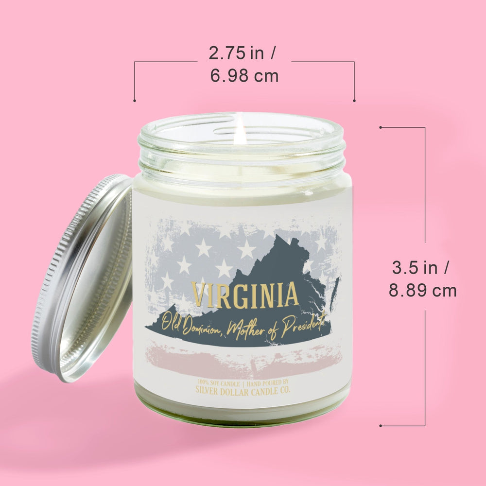 
                  
                    Virginia State Candle - Missing Home and Nostalgia Candle - 9/16oz 100% All - Natural Handmade Soy Wax Candle - Silver Dollar Candle Co all natural soy candle
                  
                