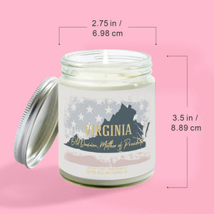 Virginia State Candle - Missing Home and Nostalgia Candle - 9/16oz 100% All - Natural Handmade Soy Wax Candle - Silver Dollar Candle Co all natural soy candle