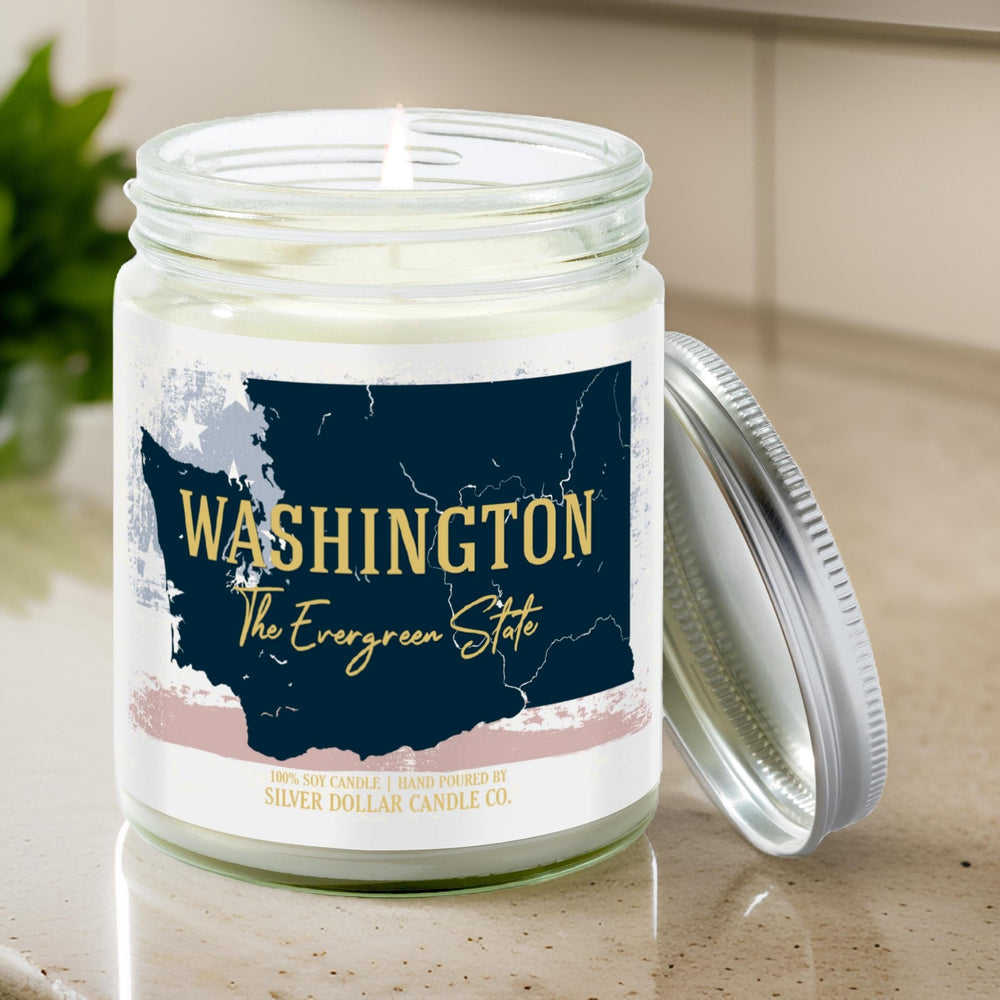 
                  
                    Washington State Candle - Missing Home and Nostalgia Candle - 9/16oz 100% All - Natural Handmade Soy Wax Candle - Silver Dollar Candle Co all natural soy candle
                  
                