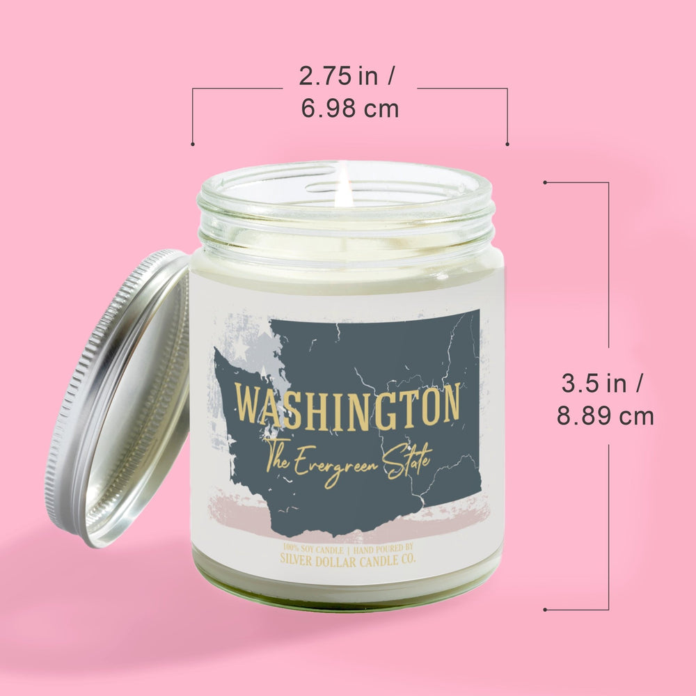 
                  
                    Washington State Candle - Missing Home and Nostalgia Candle - 9/16oz 100% All - Natural Handmade Soy Wax Candle - Silver Dollar Candle Co all natural soy candle
                  
                