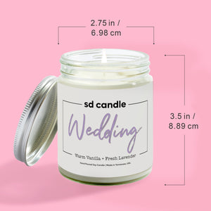 Wedding Candle - 9/16oz 100% All - Natural Handmade Soy Wax Wedding Candle - Silver Dollar Candle Co all natural soy candle