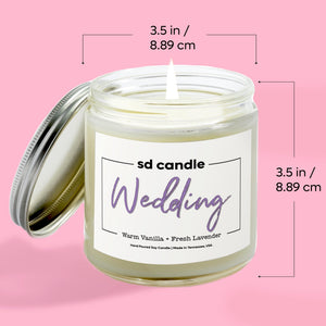 Wedding Candle - 9/16oz 100% All - Natural Handmade Soy Wax Wedding Candle - Silver Dollar Candle Co all natural soy candle